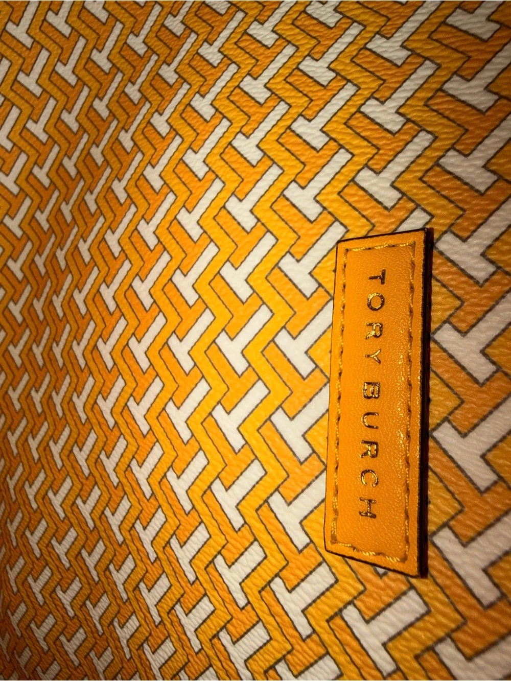 Tory Burch Gemini Link Canvas Tote  Yellow and White Striped